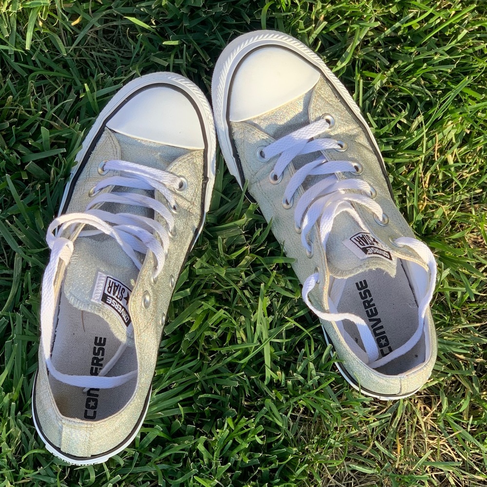 Silver Glitter Converse